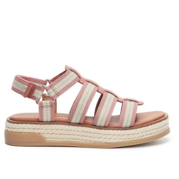 Lucky Brand Emliey Platform Sandal Strappy Pink New Size 9M - Picture 8 of 8